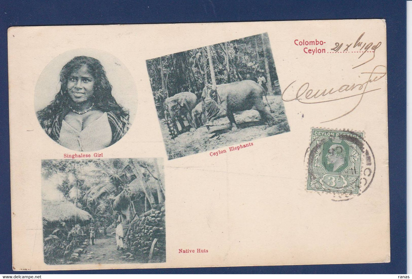 CPA CEYLAN Sri Lanka (Ceylon) Circulé éléphant - Sri Lanka (Ceylon)