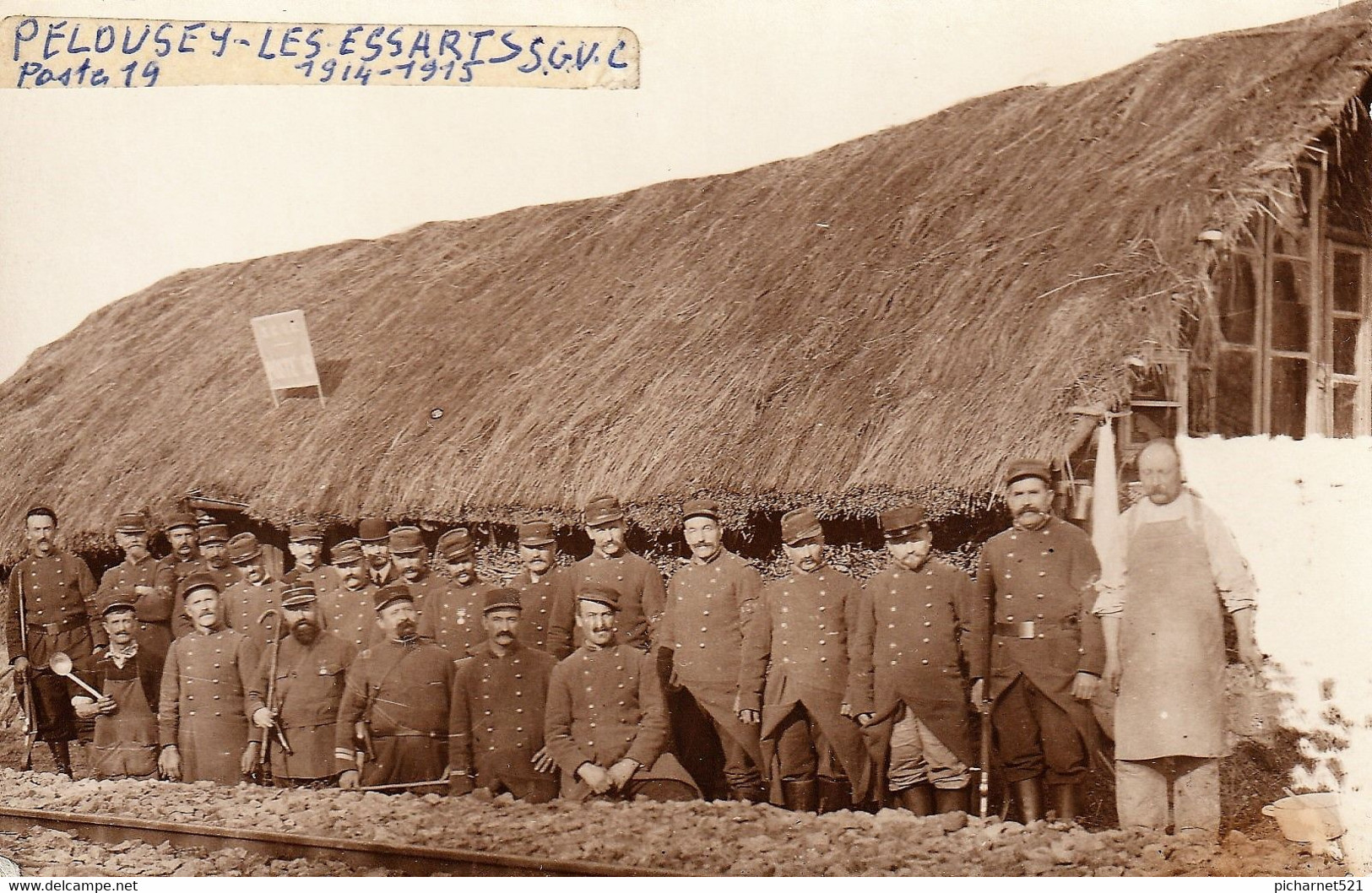 PELOUSEY (Doubs) - Carte-photo D'un Détachement D'une Section S.G.V.C. En 1914/1915 - Otros & Sin Clasificación