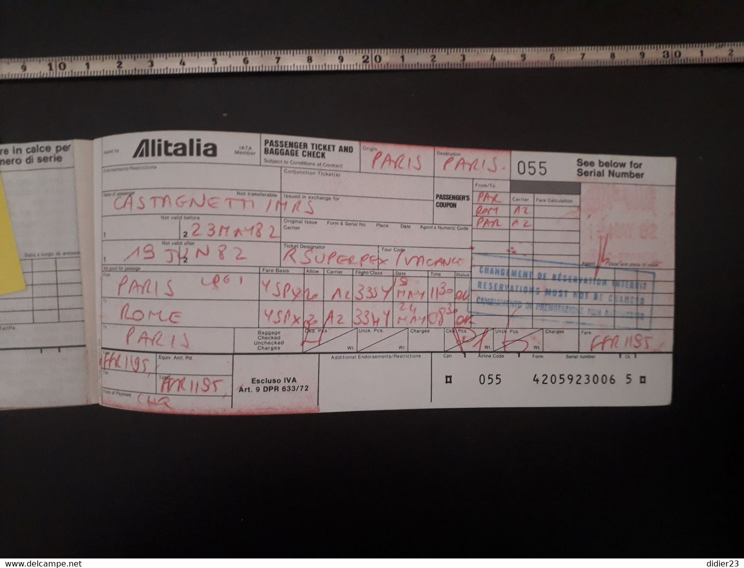 1995 BILLETALITALIA  PUBLICTE BANCO DI ROMA BANQUE - Tickets