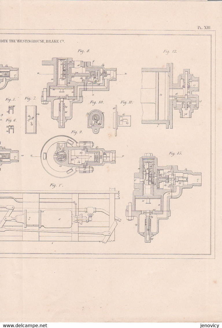 PLAN CHEMINS DE FER VOITURES ACCESSOIRES ,FREINS PAR STE DITE THE WESTINGHOUSE,BRAKE  A VOIR !!!!  REF 71234 - Other Plans