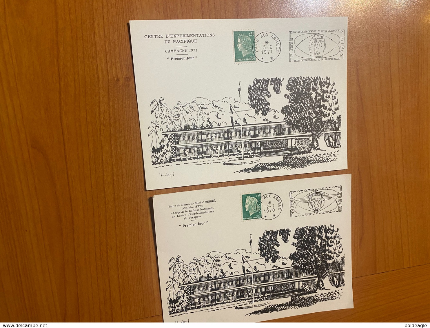 Lot De 2 FDC - Centre D’expérimentation Du Pacifique 1970/1971 - 1970-1979