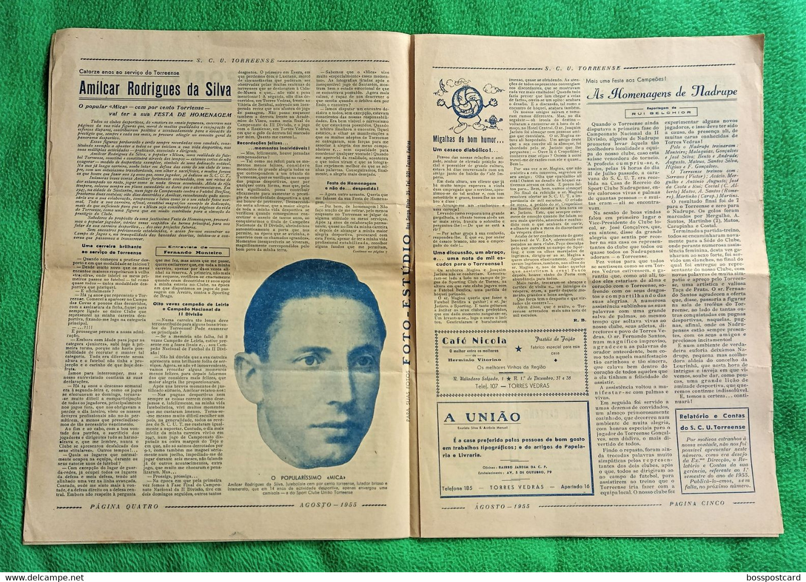 Torres Vedras - Jornal Torreense Nº 8 De Agosto De 1955 - Sport Club União, 1ª Divisão - Futebol - Estádio - Algemene Informatie