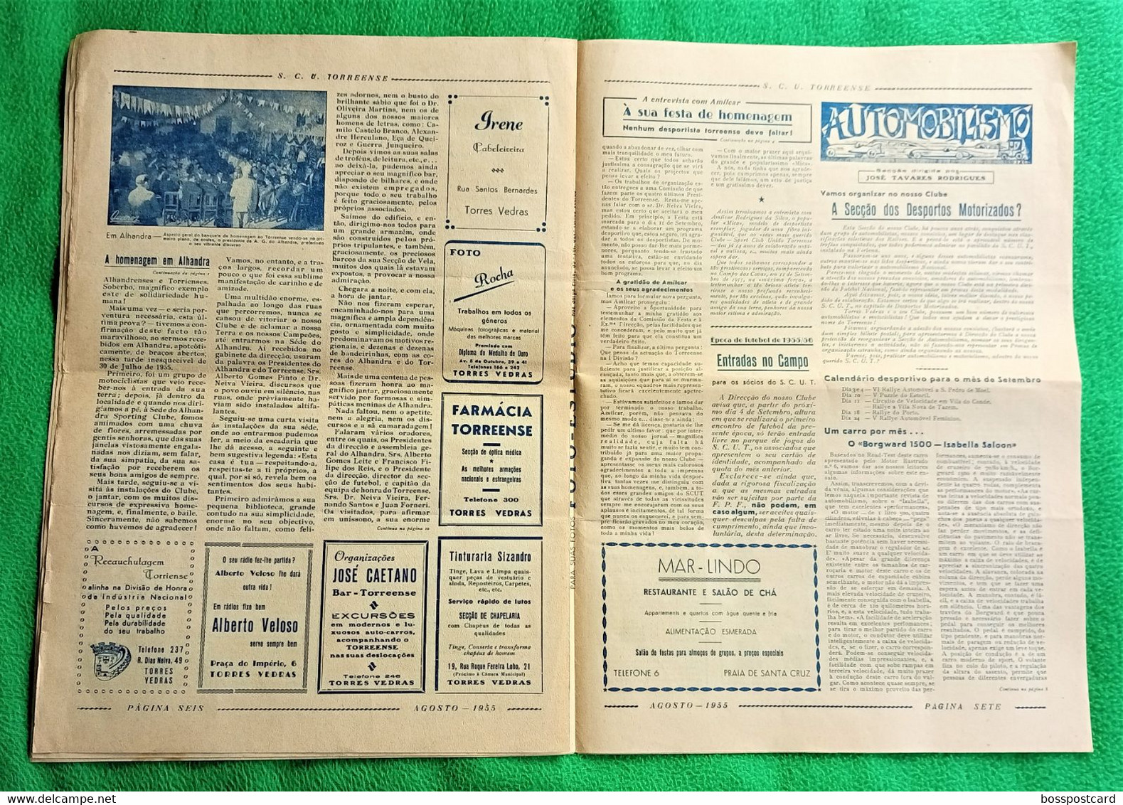 Torres Vedras - Jornal Torreense Nº 8 De Agosto De 1955 - Sport Club União, 1ª Divisão - Futebol - Estádio - Allgemeine Literatur