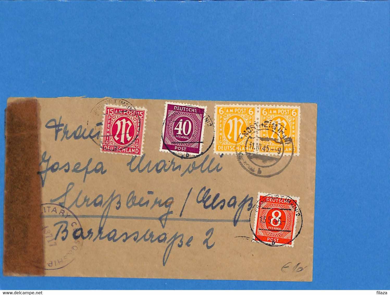 Allemagne Bizone 1945 Lettre De Northeim, Avec Censure (Envoi Double, Timbres Annulés à Northeim Et Frankfurt) (G1782) - Other & Unclassified