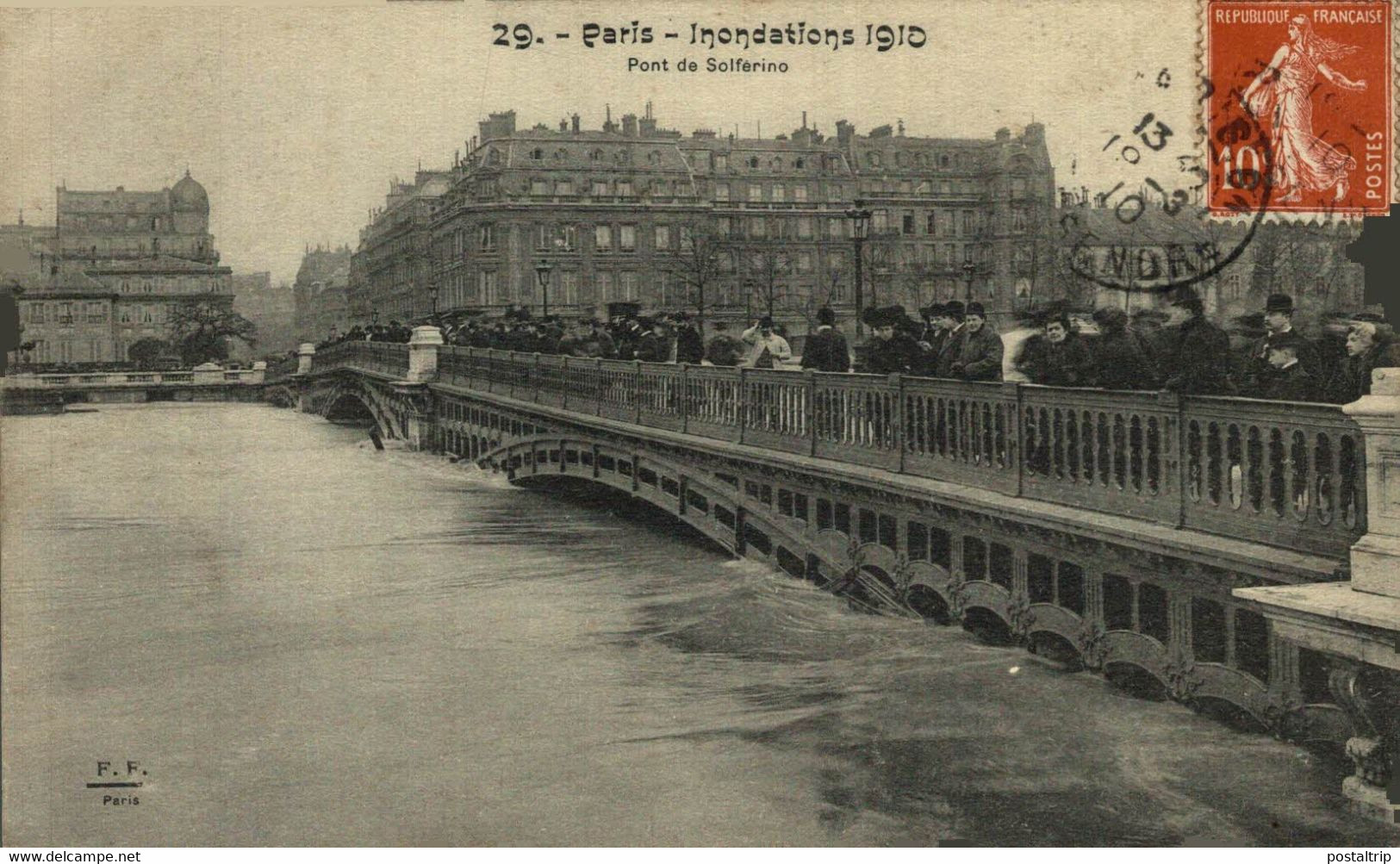 PARIS   INONDATIONS 1910 PONT DE SOLFÉRINO   Paris France Frankrijk Francia - Andere & Zonder Classificatie