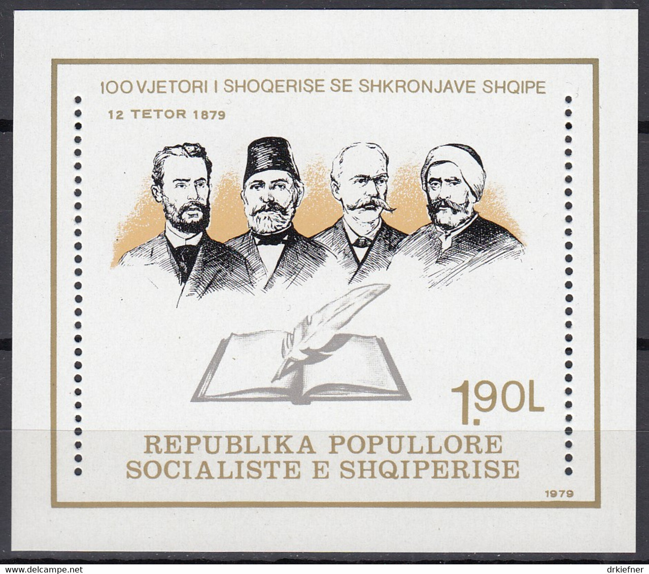 ALBANIEN  Block 69, Postfrisch **, 100 Jahre Gesellschaft Für Albanische Literatur, 1979 - Albania