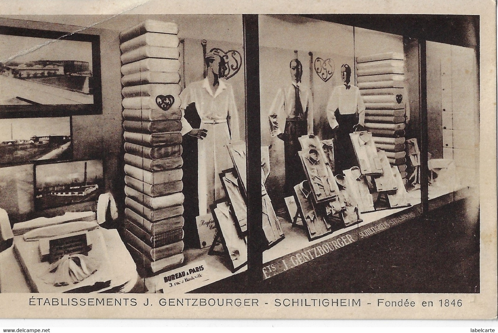 BAS RHIN 67.SCHILTIGHEIM ETABLISSEMENT J.GENTZBOURGER FONDES EN 1846 - Schiltigheim