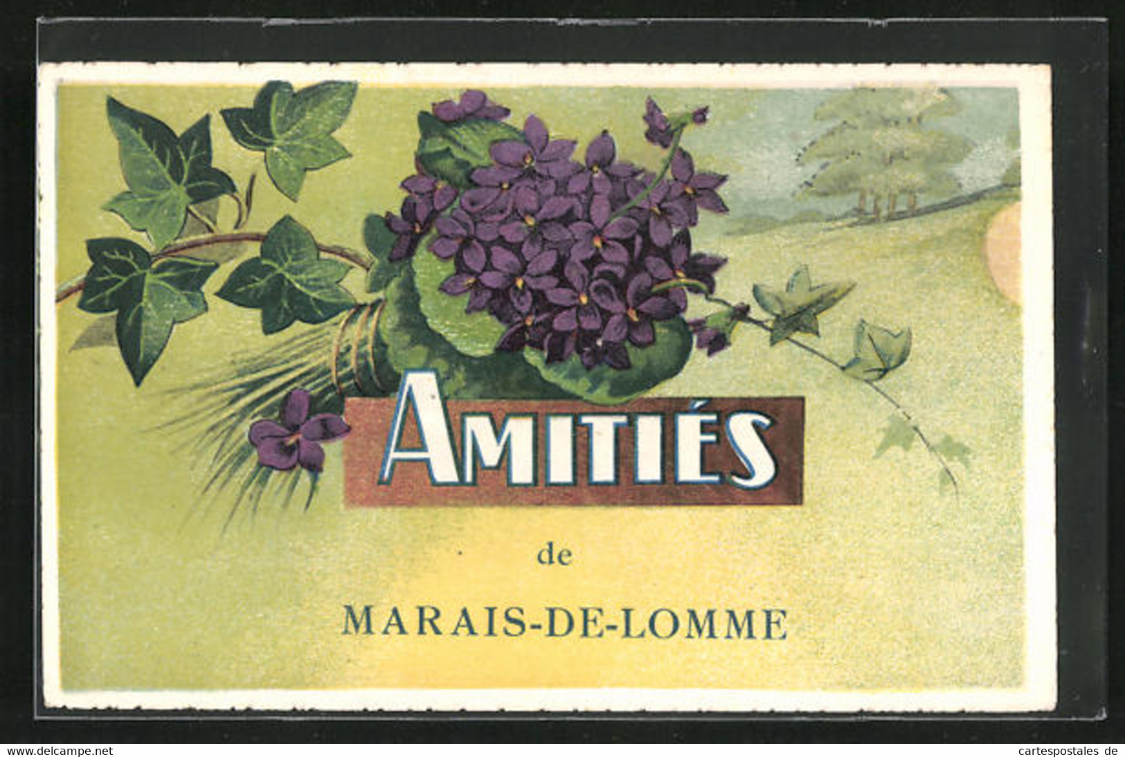 CPA Marais-de-Lomme, Amitiés Avec Des Fleurs Et Landschaftsbild - Lomme