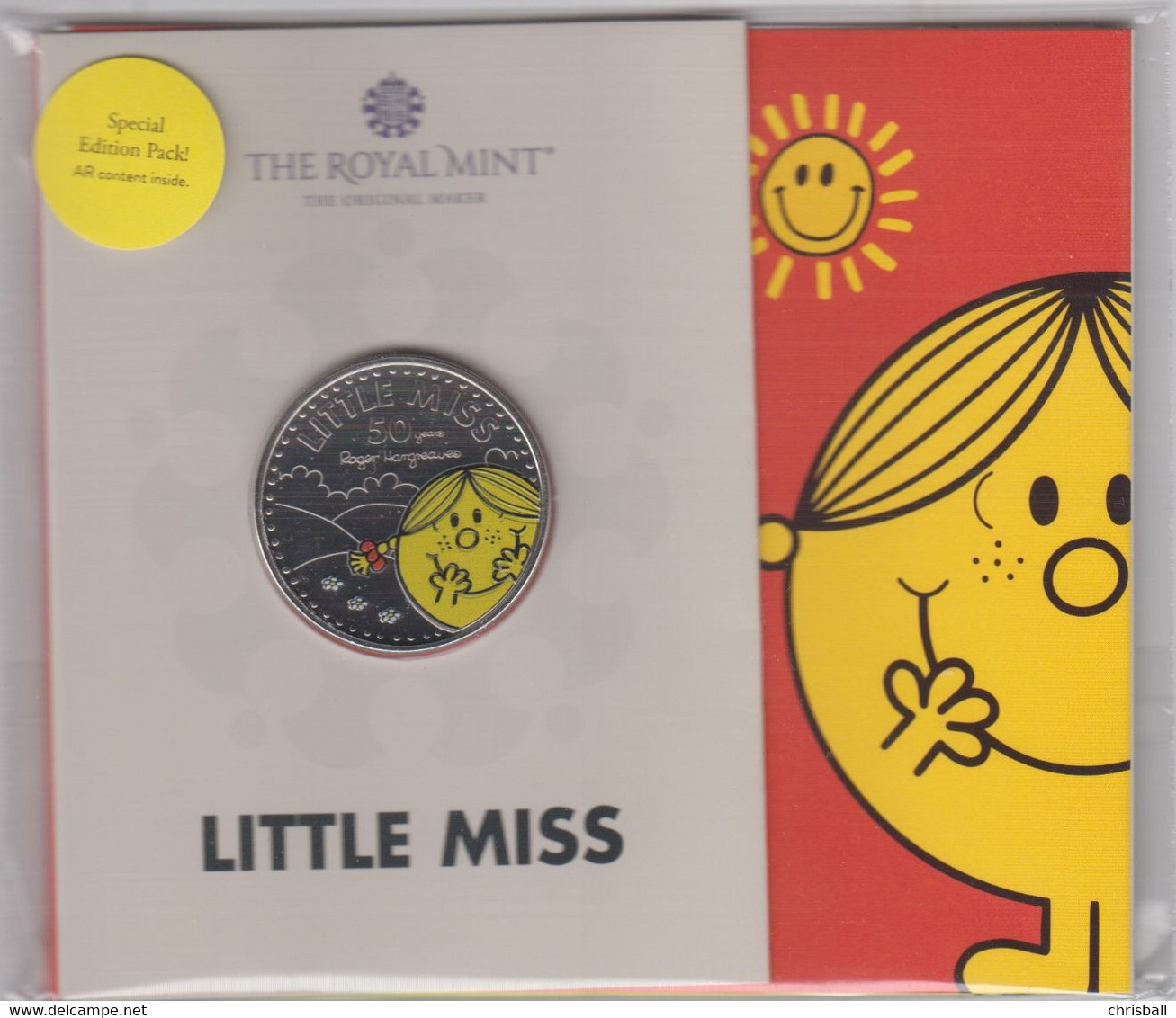 Great Britain UK £5 Five Pound Coin Miss Sunshine Coloured Limited Edition - 2021 Royal Mint Pack - 2 Pounds