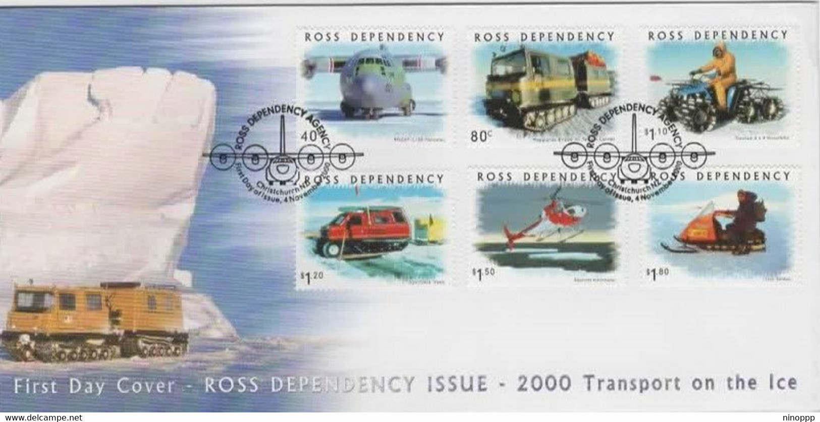 Ross Dependency SG 66-71  2000 Transport On Ice ,First Day Cover, - FDC