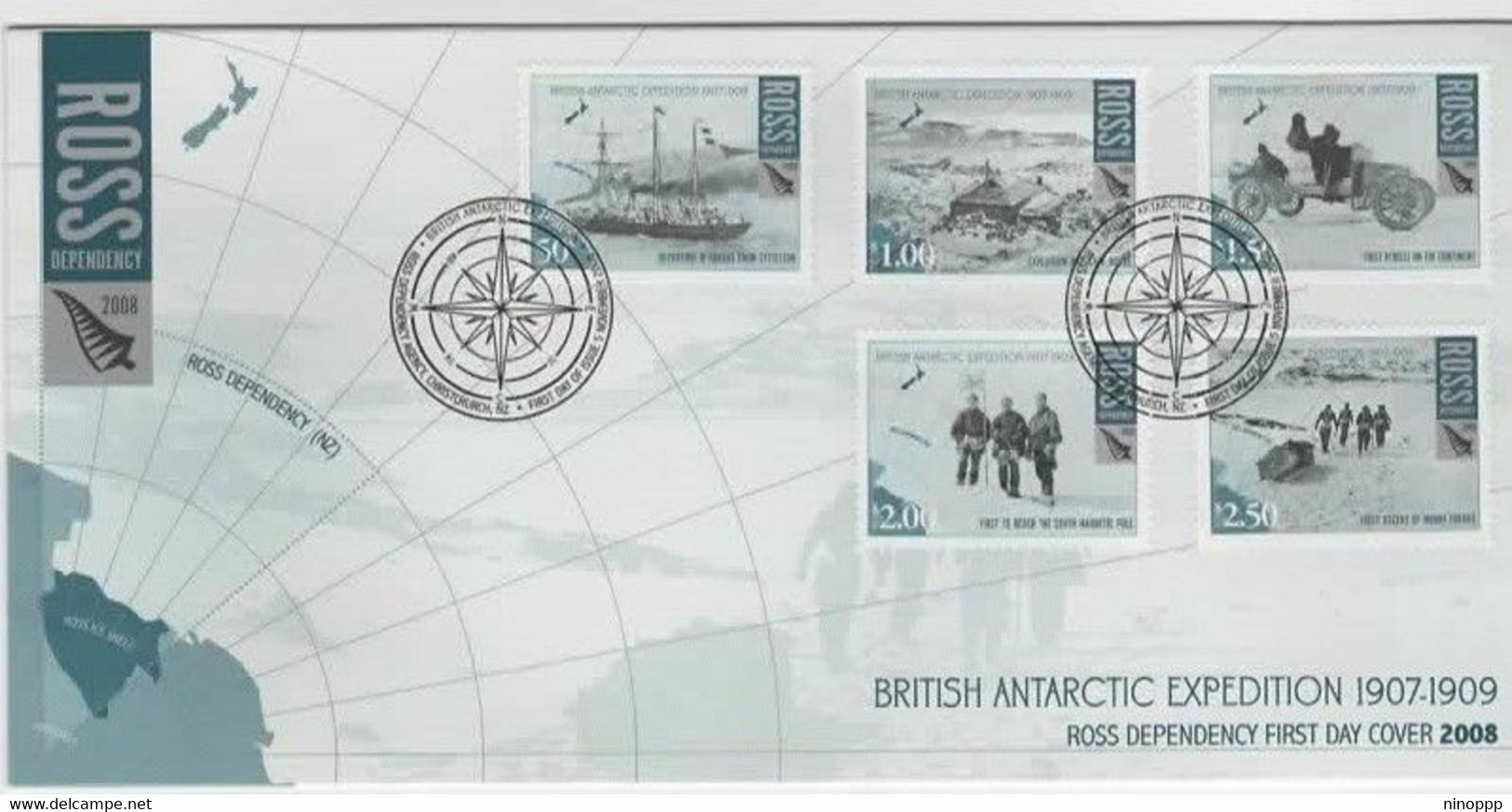 Ross Dependency SG 110-14 2008 British Antarctic  Expedition,First Day Cover - FDC