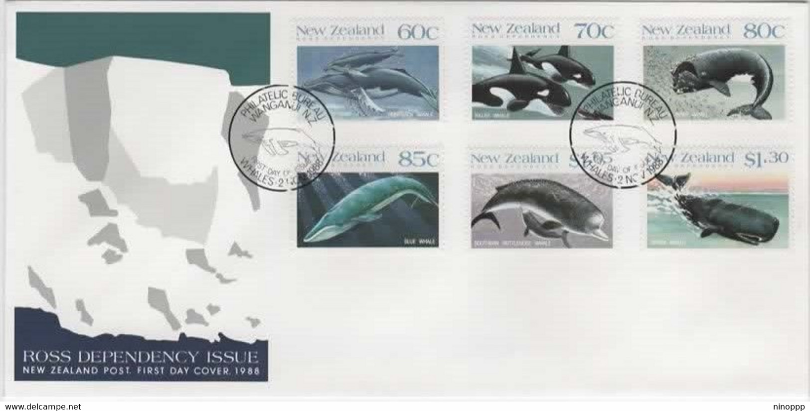 Ross Dependency SG 1491-96  1988 Whale,First Day Cover, - FDC