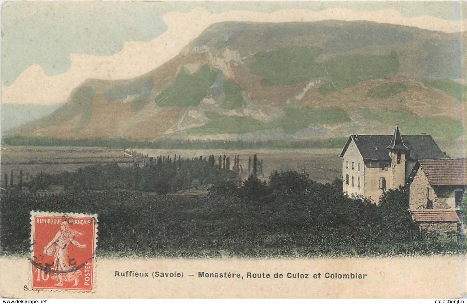 CPA FRANCE 73 "Ruffieux, Monastère, Route De Culoz Et Colombier" - Ruffieux