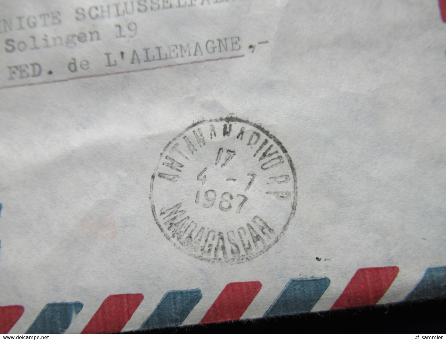 Malagasy / Madagaskar 1986 / 87 MeF Motivmarke Coua Huppe / Kuckuck Par Avion Air Mail Nach Solingen - Madagaskar (1960-...)