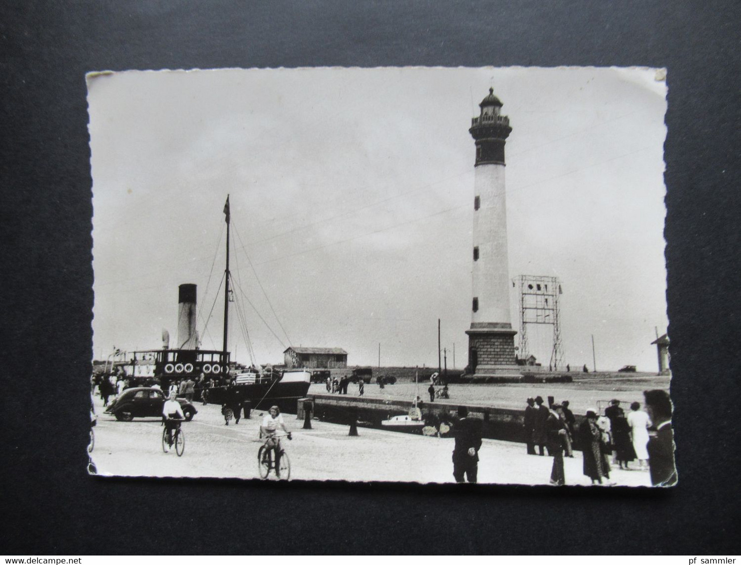 Echtfoto AK Ouistreham Le Phare Et Les écluses Edtition Caquet Tabac Du Casino - Ouistreham