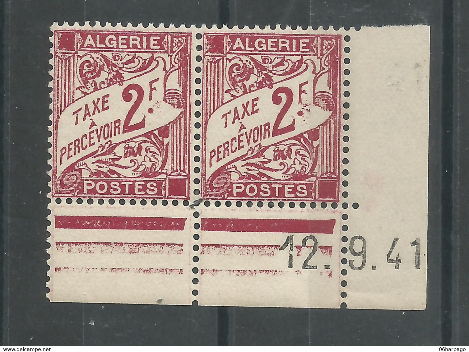 Algérie 208 - 1942 Taxe N° 26 Coin Daté - Postage Due