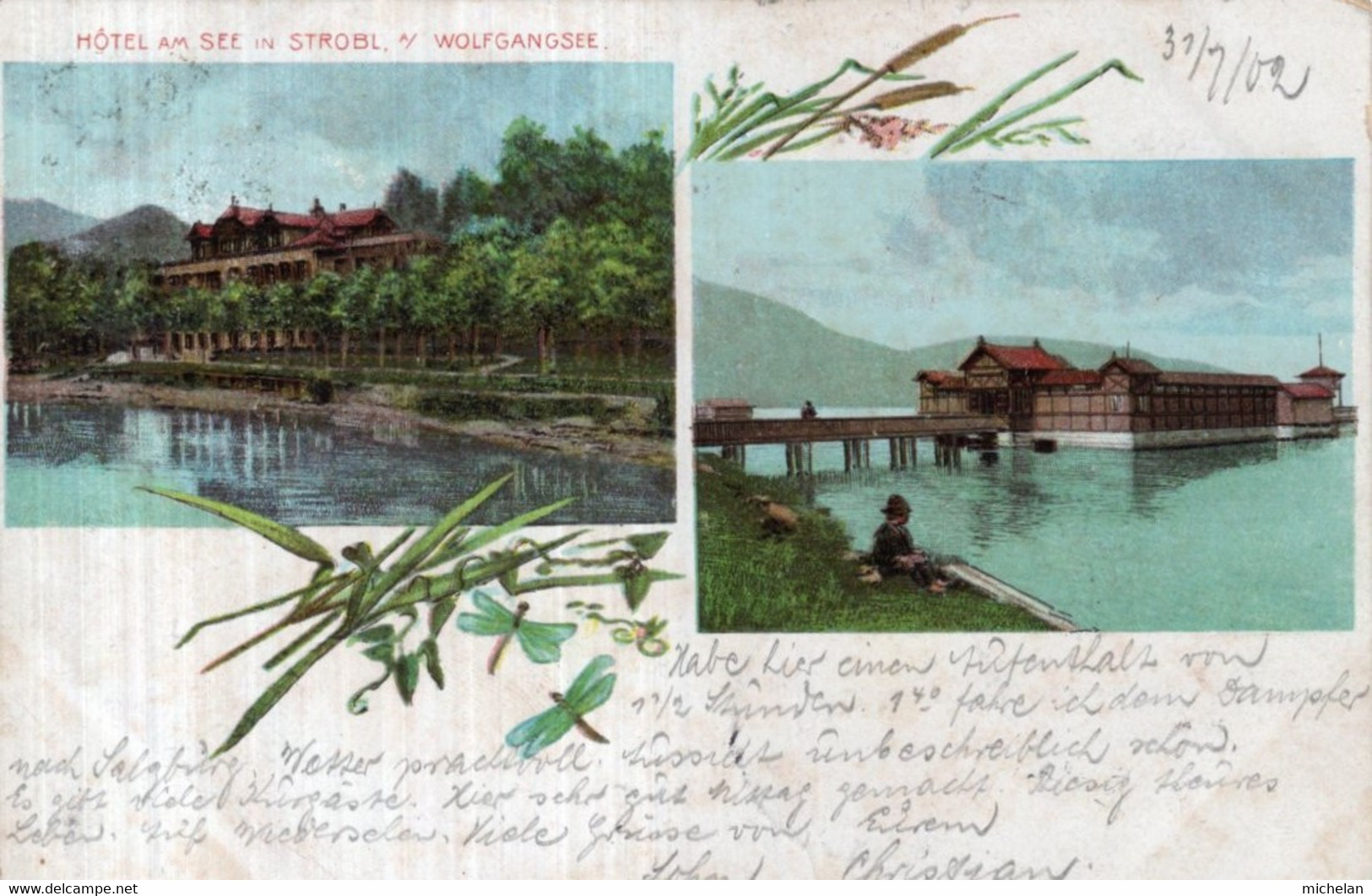 CPA   AUTRICHE---HOTEL AM SEE IN STROBL.A/ WOLFGANSEE---1902 - Strobl