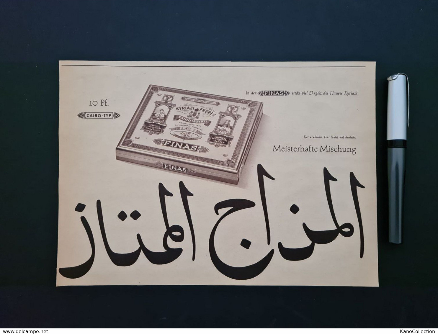 Zigaretten-Retro-Reklame / Retro Advertising: „Finas – Cairo Typ“ (1957) - Libros