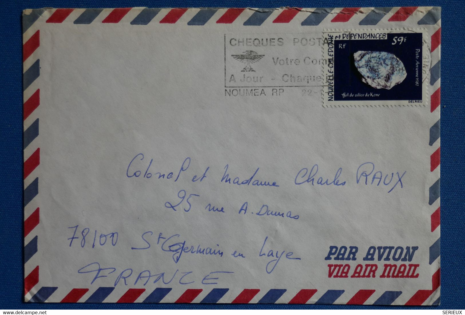 T4 NOUV CALEDONIE BELLE LETTRE   1983 VOYAGEE NOUMEA A ST GERMAIN LAYE FRANCE+ AFFRANCH. PLAISANT - Cartas & Documentos