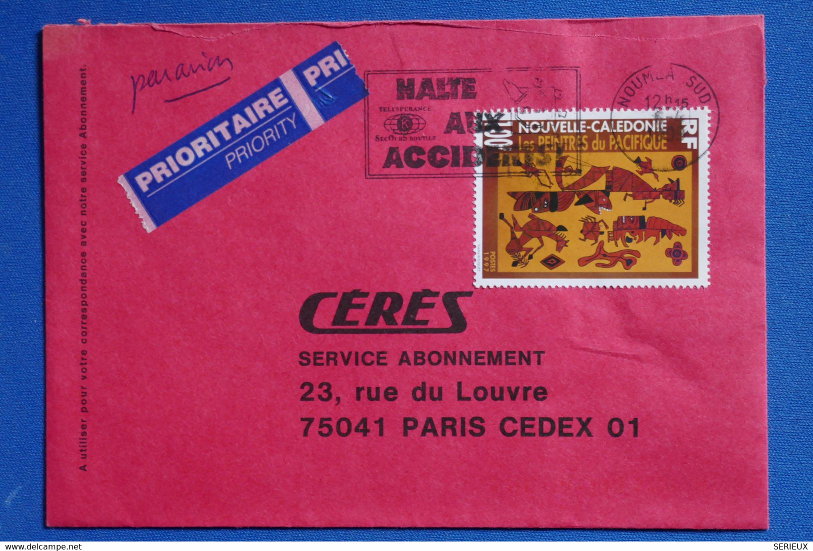 T4 NOUVELLE CALEDONIE BELLE LETTRE 1997  NOUMEA A PARIS FRANCE+ PRIORITAIRE+ AFFRANCH. PLAISANT - Covers & Documents