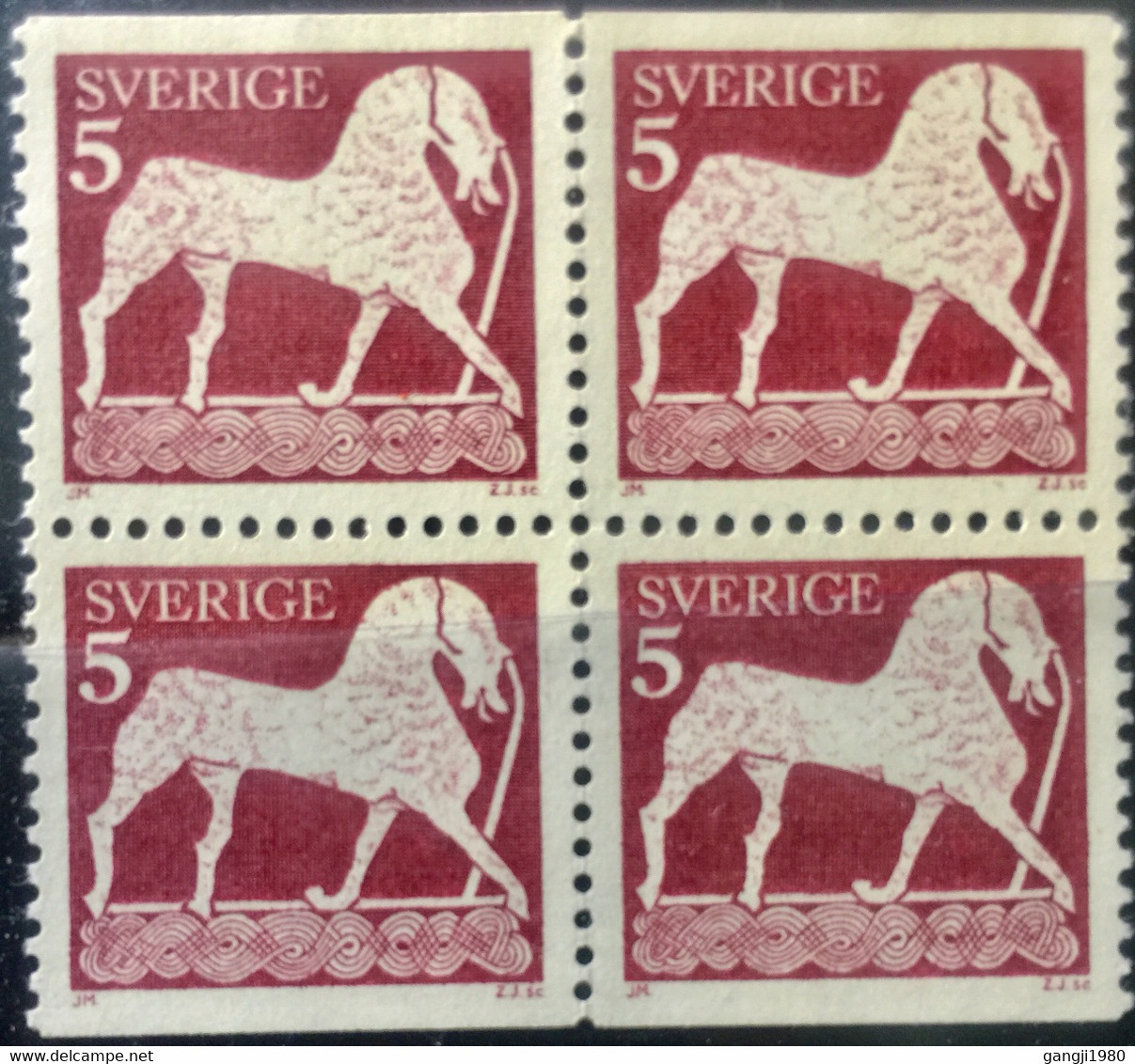 SWEDEN 1973 MNH STAMP ON HORSES BLOCK OF FOUR - Autres & Non Classés