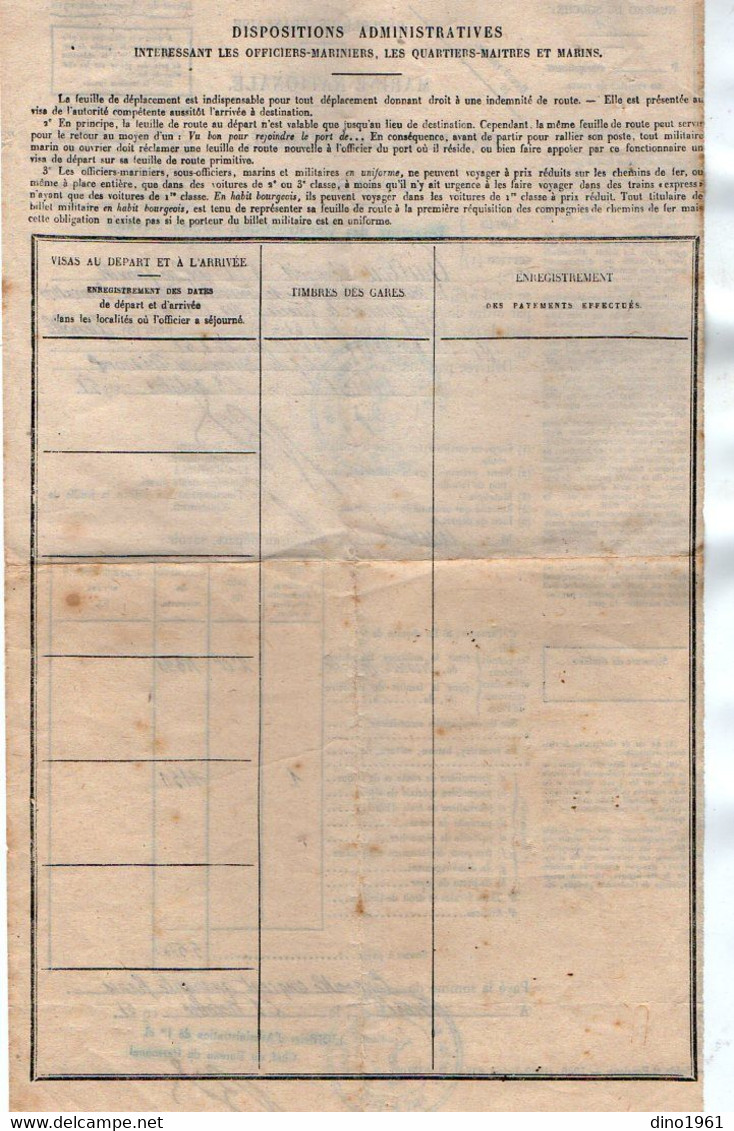 VP18.122 - MILITARIA - Marine Nationale - BREST X GRENOBLE 1951 - Document Concernant Le Matelot Fernand GUILLOU - Documenti