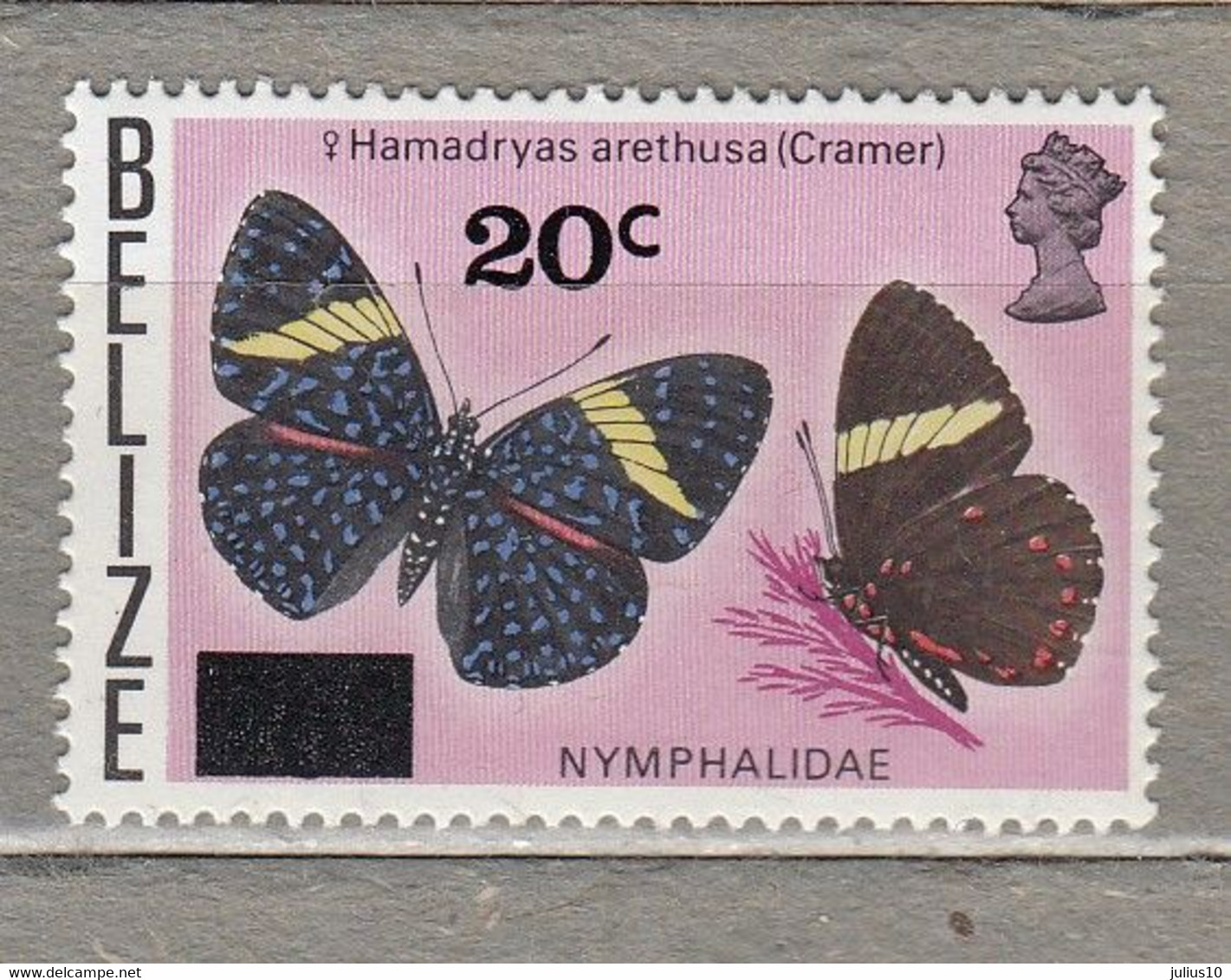 BRITISH COLLONIES BELIZE Fauna Insects Butterflies 1976 MNH(**) Mi 363 #27935 - Papillons