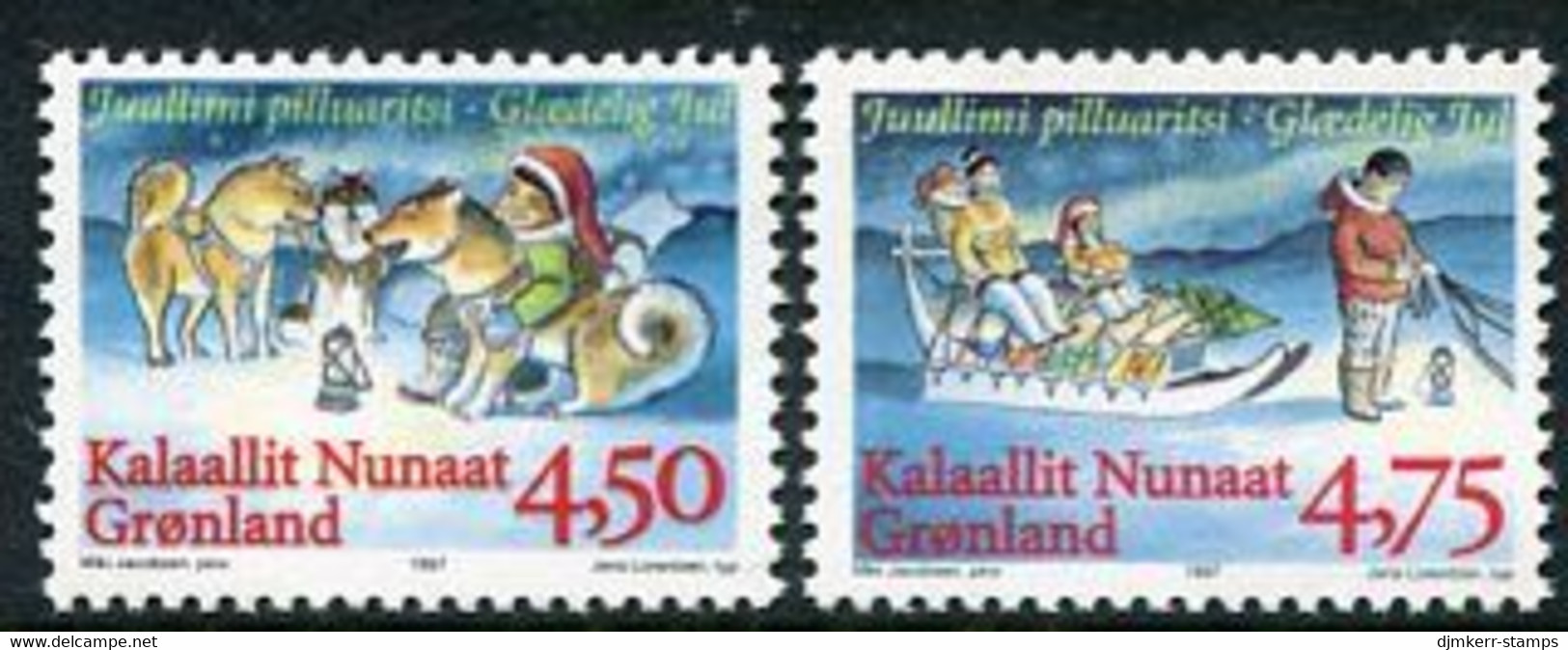 GREENLAND 1997 Christmas Fluorescent Paper MNH / **.  Michel 313y-14y - Autres & Non Classés