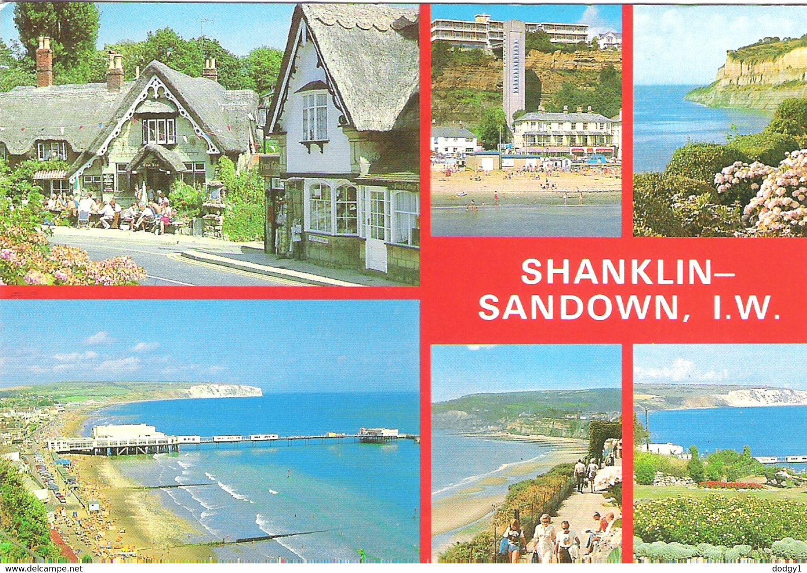 SCENES FROM SHANKLIN AND SANDOWN, THE ISLE OF WIGHT, ENGLAND. USED POSTCARD Qw7 - Sandown