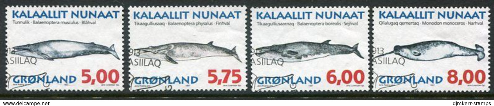 GREENLAND 1997 Whales II  Used.  Michel 305-08 - Oblitérés