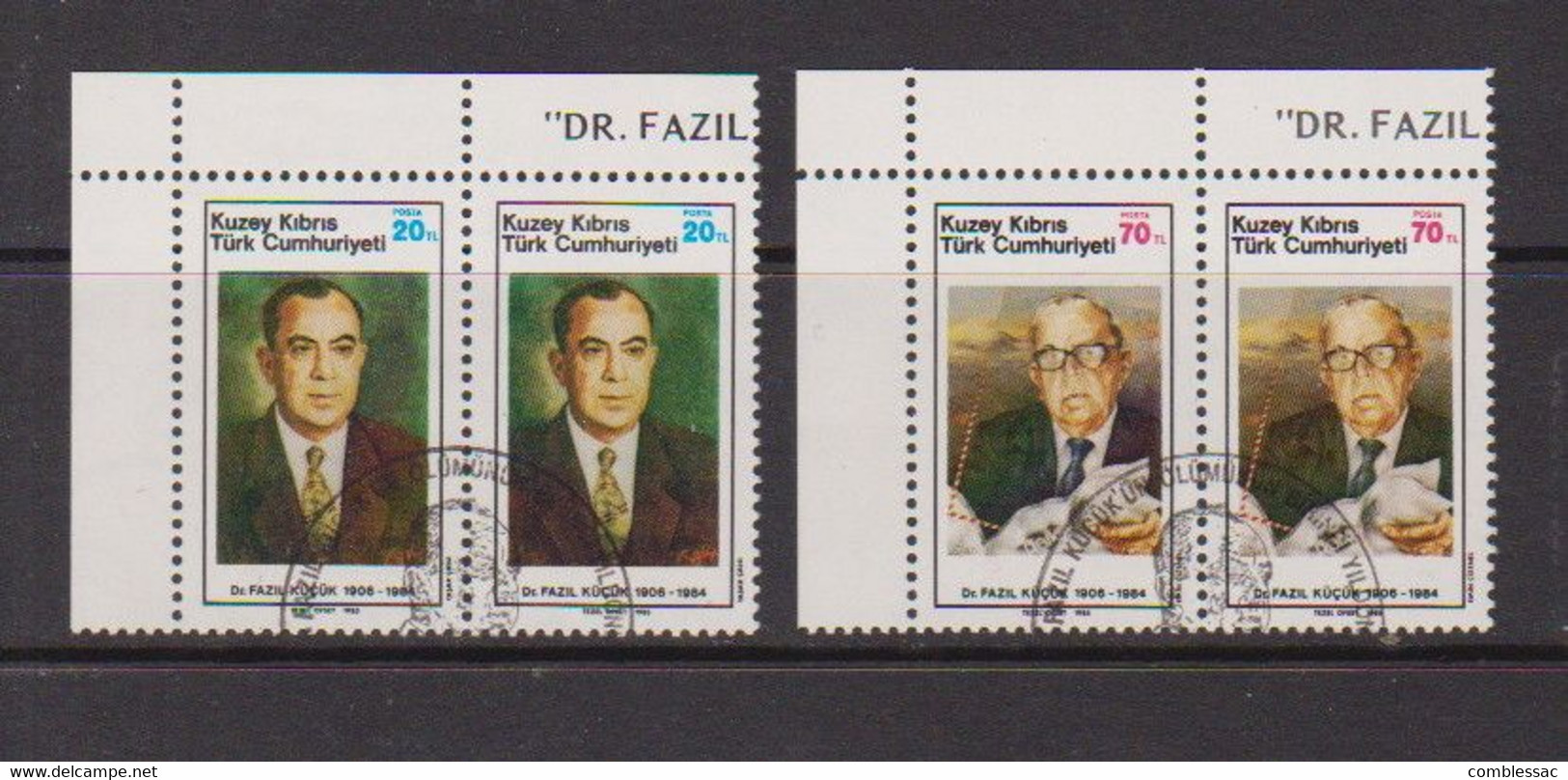 CYPRUS  ( TURKEY )    1985   1st  Death  Anniv  Of  Dr  Kucuk    Set  Of  2    USED - Oblitérés