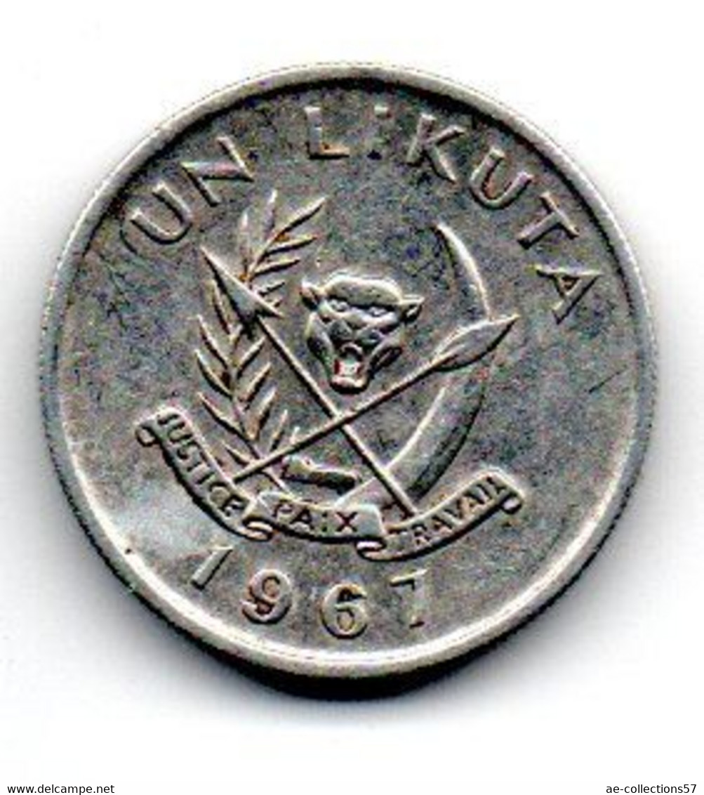 Congo 1 Likuta 1967 TTB - Congo (República Democrática 1964-70)