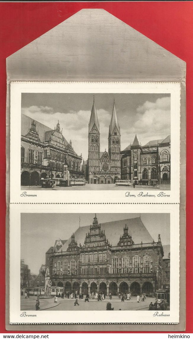 Schönes Bremen 8 Postkarten, Ansichten In Kupfer-Tiefdruck, Leporello - Bremen