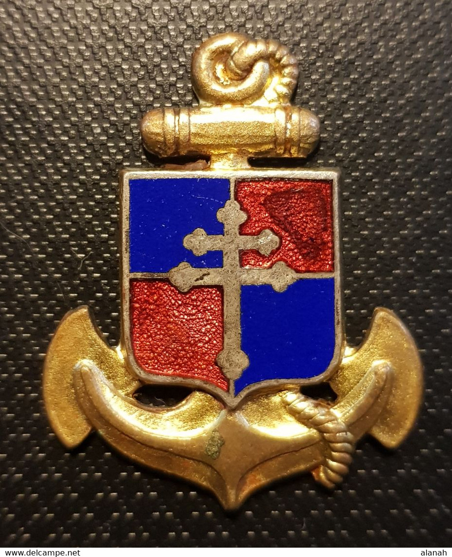 Ancre & Croix De Lorraine Emboutie  Email Drago - Navy