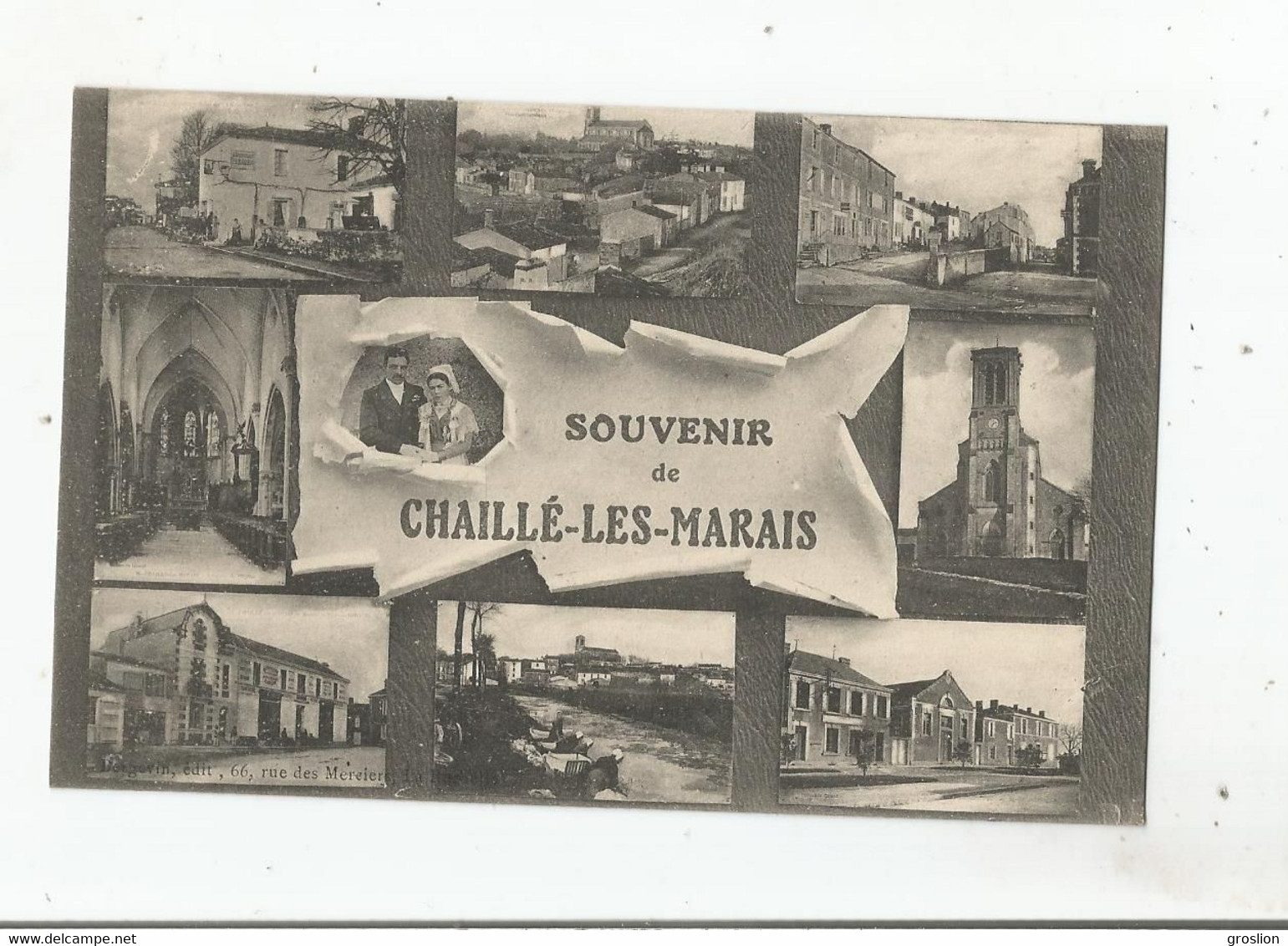 CHAILLE LES MARAIS (VENDEE) CARTE SOUVENIR  9 VUES 1916 - Chaille Les Marais