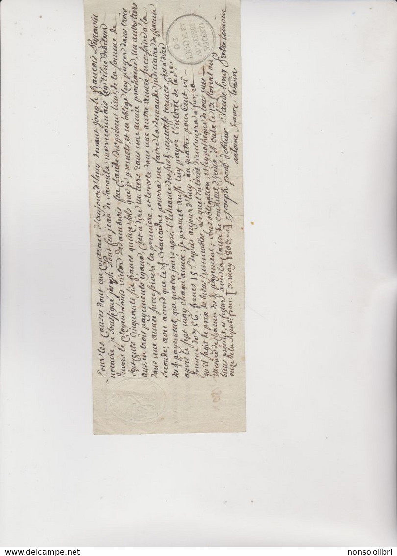 PRIMA DI CAMBIO  -  BOLLO  DE 1000 F. ET AU DESSOUS 50 CENT,    -  1805 - Bills Of Exchange