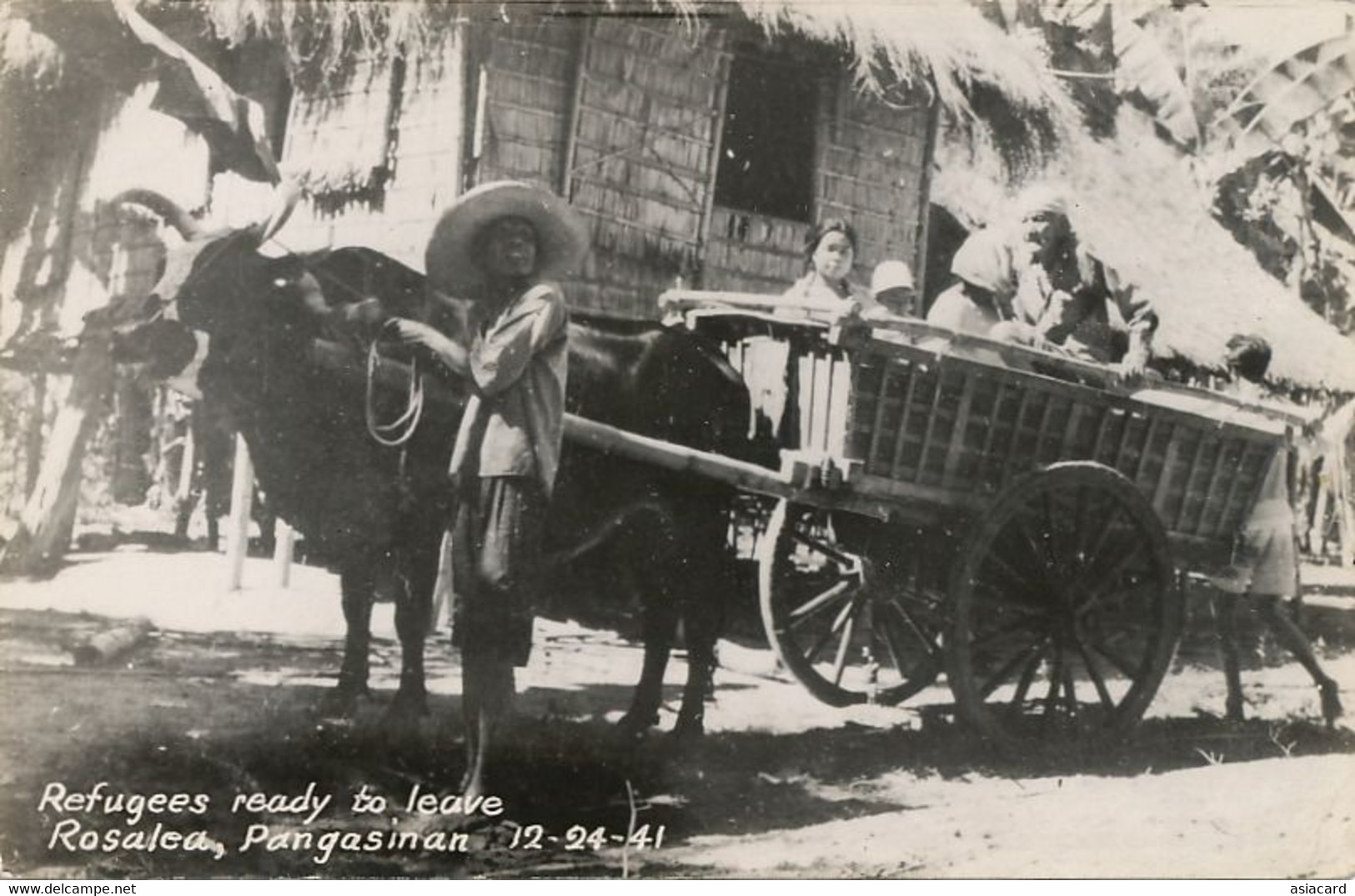 Real Photo Refugees Ready To Leave Rosalea Pangasinan Dec 24, 1941 WWII P. Used Hongkong - Philippines