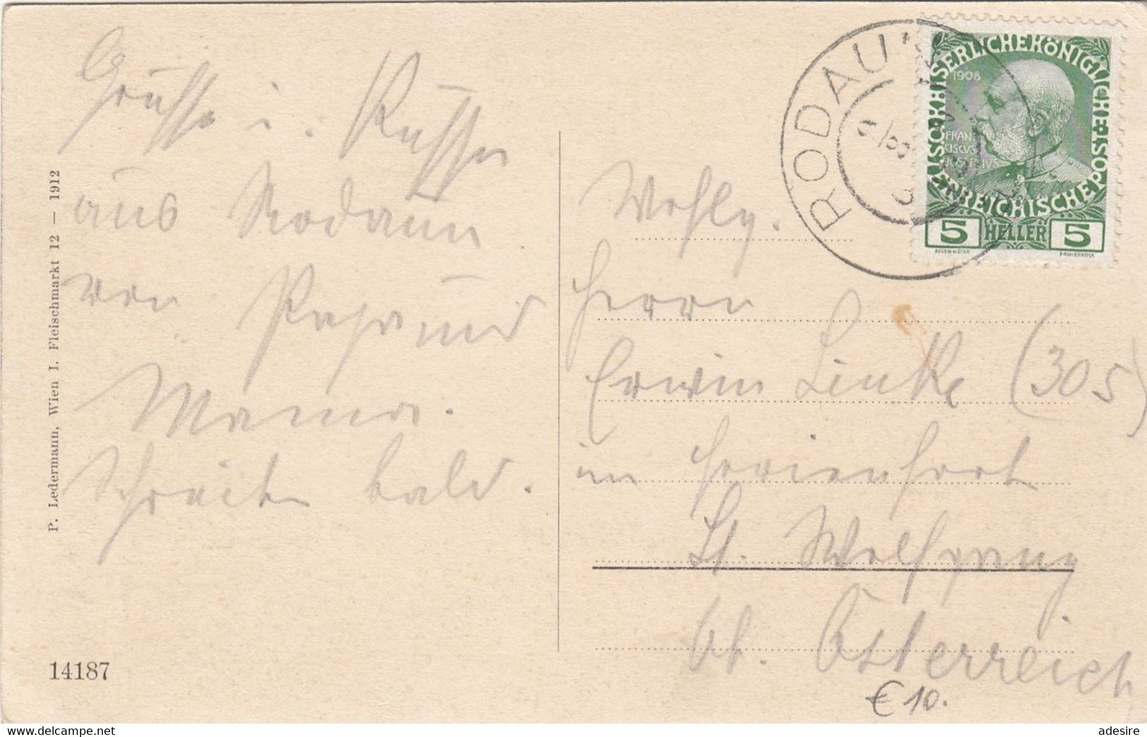 RODAUN (NÖ) - Mädchenpensionat De St. Chretienne, Karte Gel.1912?, Verlag P.Ledermann Wien, Sehr Gute Erhaltung - Otros & Sin Clasificación