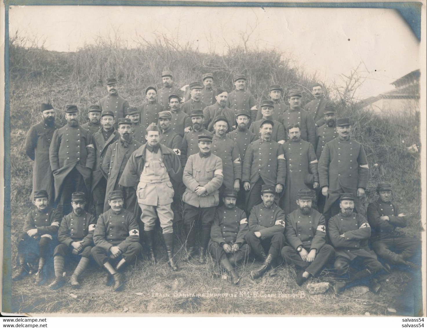 Photo (18 X 24 Cm) : Groupe Militaires Du Train Sanitaire Improvisé N°1-6e Corps Portion B (BP) - War, Military