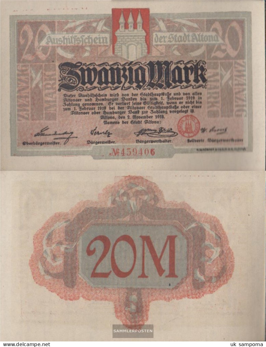 Altona Notgeld The City Altona Used (III) 1918 20 Mark Altona - 20 Mark