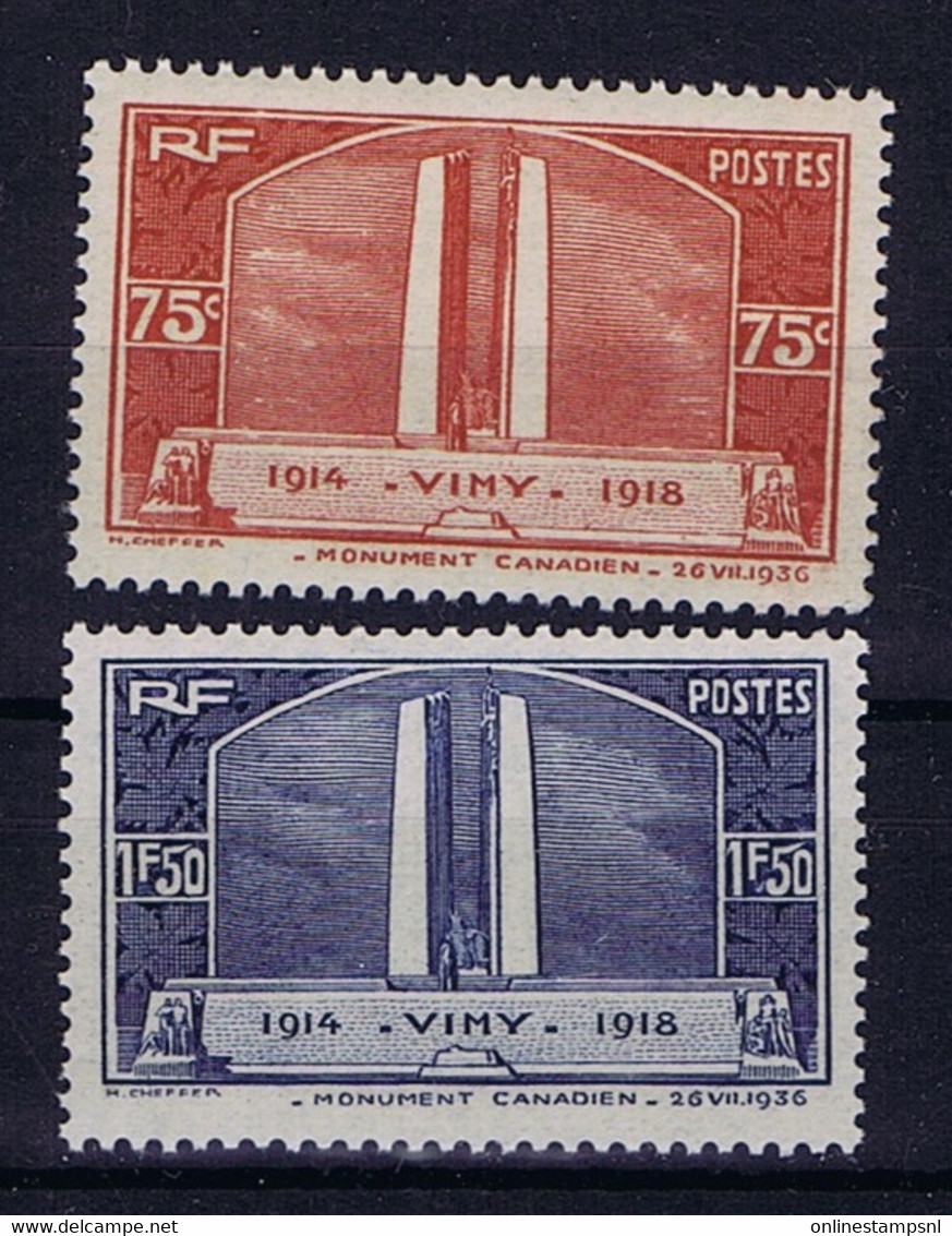 France: Yv 316 - 317 MNH/** Sans Charniere. Postfrisch 1936 - Nuevos