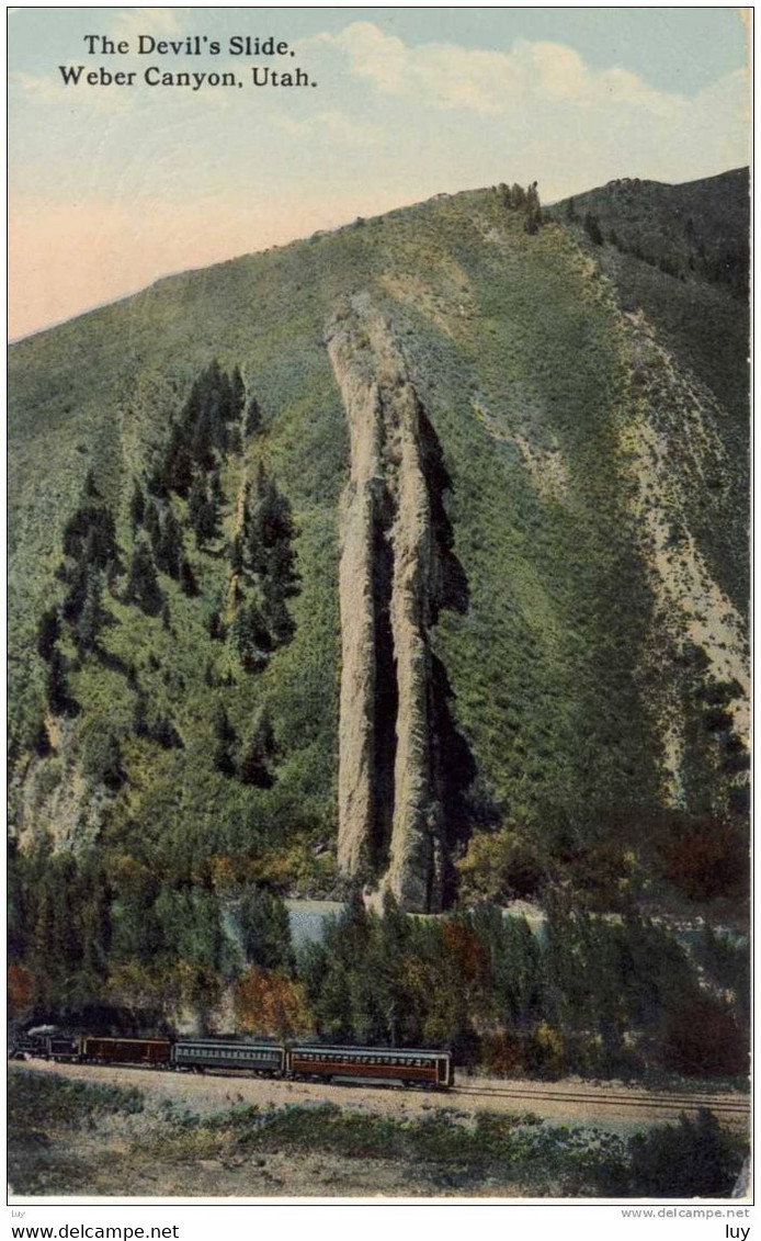 The Devil's Slide, Weber Canyon Near OGDEN, Utah, Ca. 1910, Train (Eisenbahn, Chemin De Fer) - Ogden