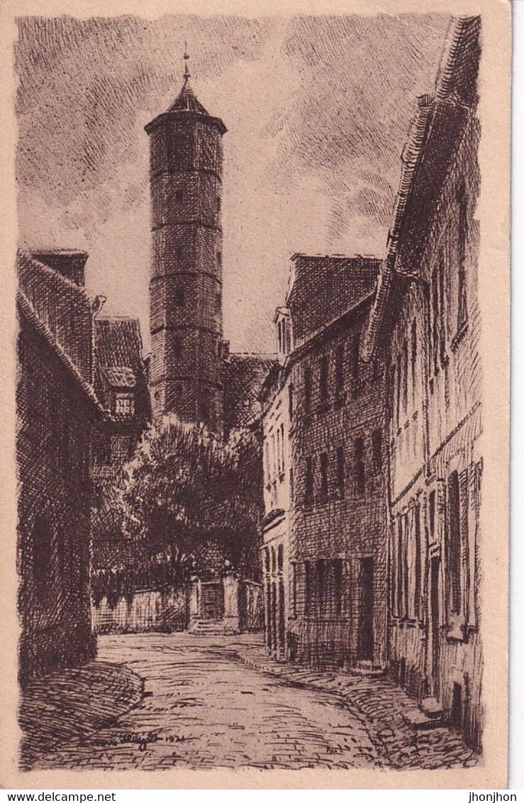 Germany -  Postcard  Unused   - Schweinfurt -  Rosengasse With A View Of The Scrap Tower - Schweinfurt