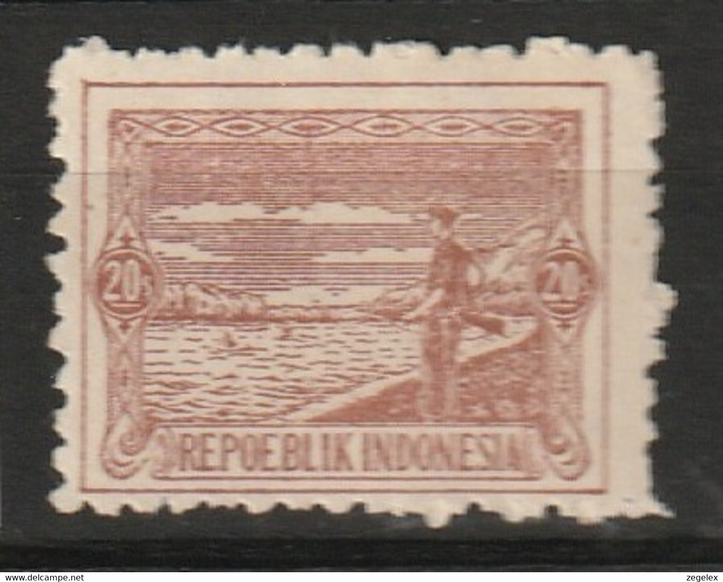 Repoeblik Indonesia 1946 Java En Madoera 20 Sen ZBL 26 - Indonesië