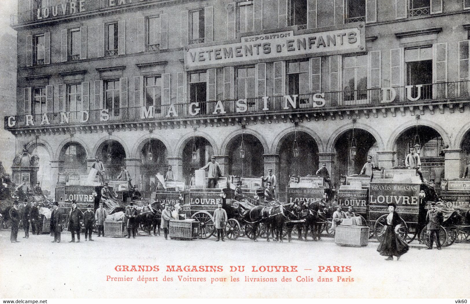 75  PARIS 1er AR   GRANDS MAGASINS DU LOUVRE DEPART DES VOITURES DE LIVRAISONS - Distretto: 01