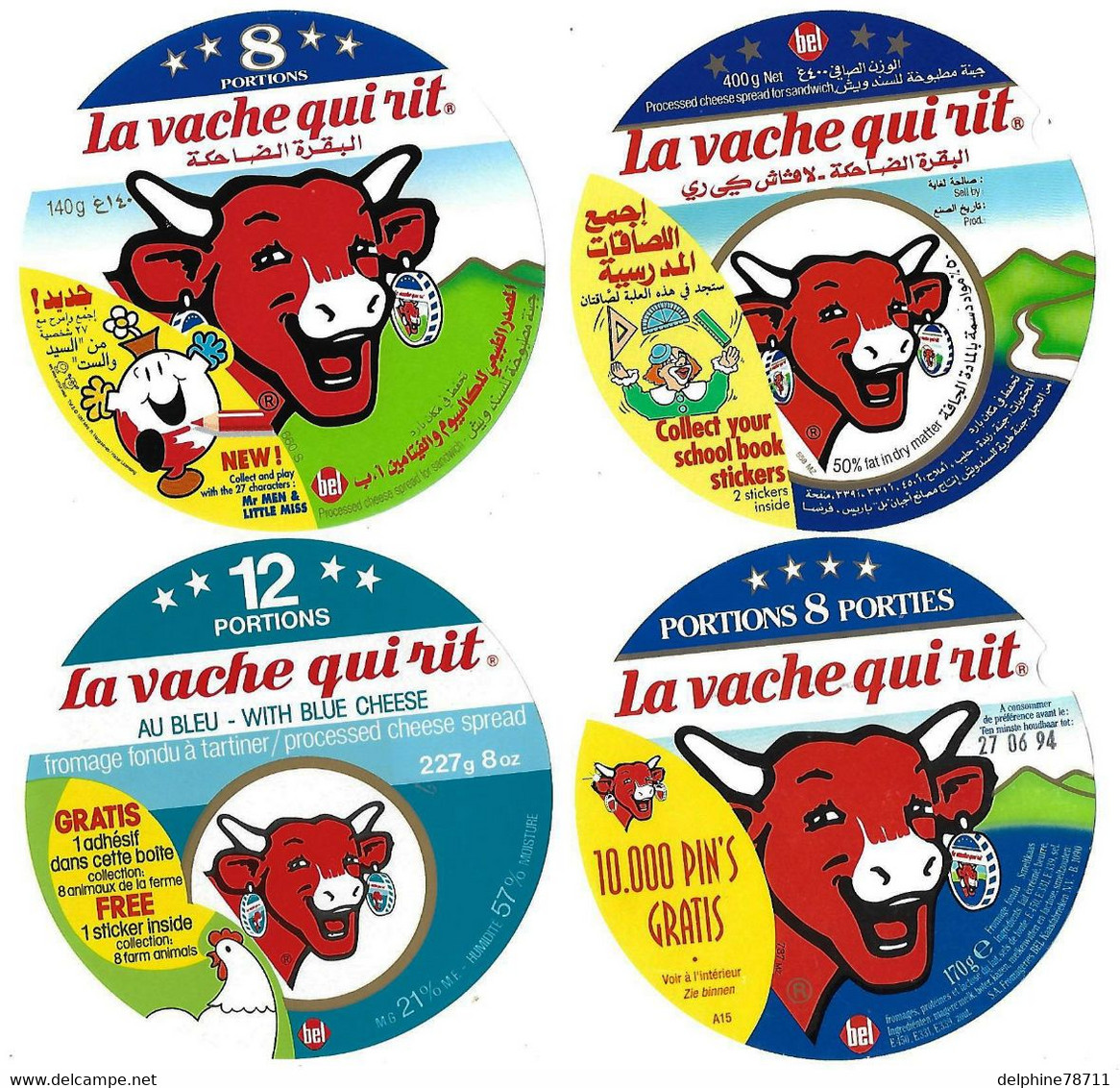 Lot De 8 étiquettes De VACHE QUI RIT  Ancienne Collection Jamais Collées  (2 Scans) - Formaggio