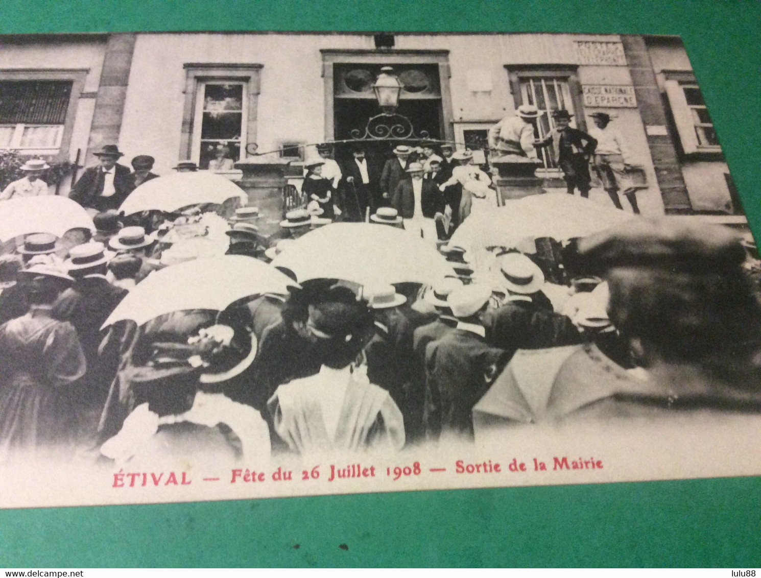 ♥️ ETIVAL Fête Du 26 Juillet 1908 Devant. Bureau De Poste CARTE RARE - Etival Clairefontaine