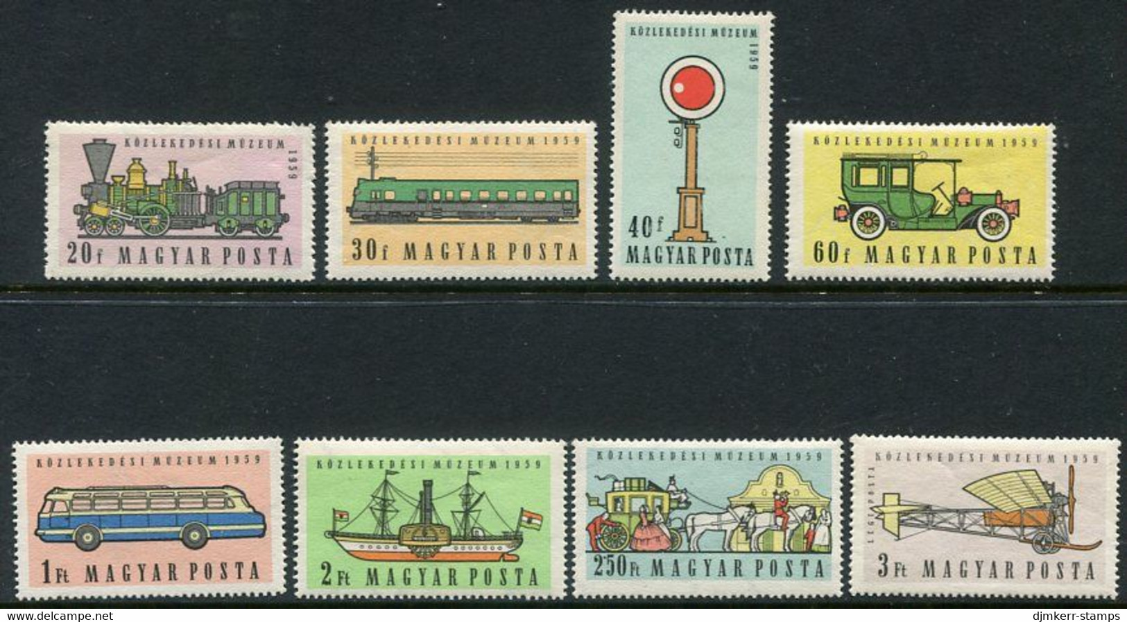 HUNGARY 1959 Transport Museum  MNH / **.  Michel 1584-91 - Unused Stamps