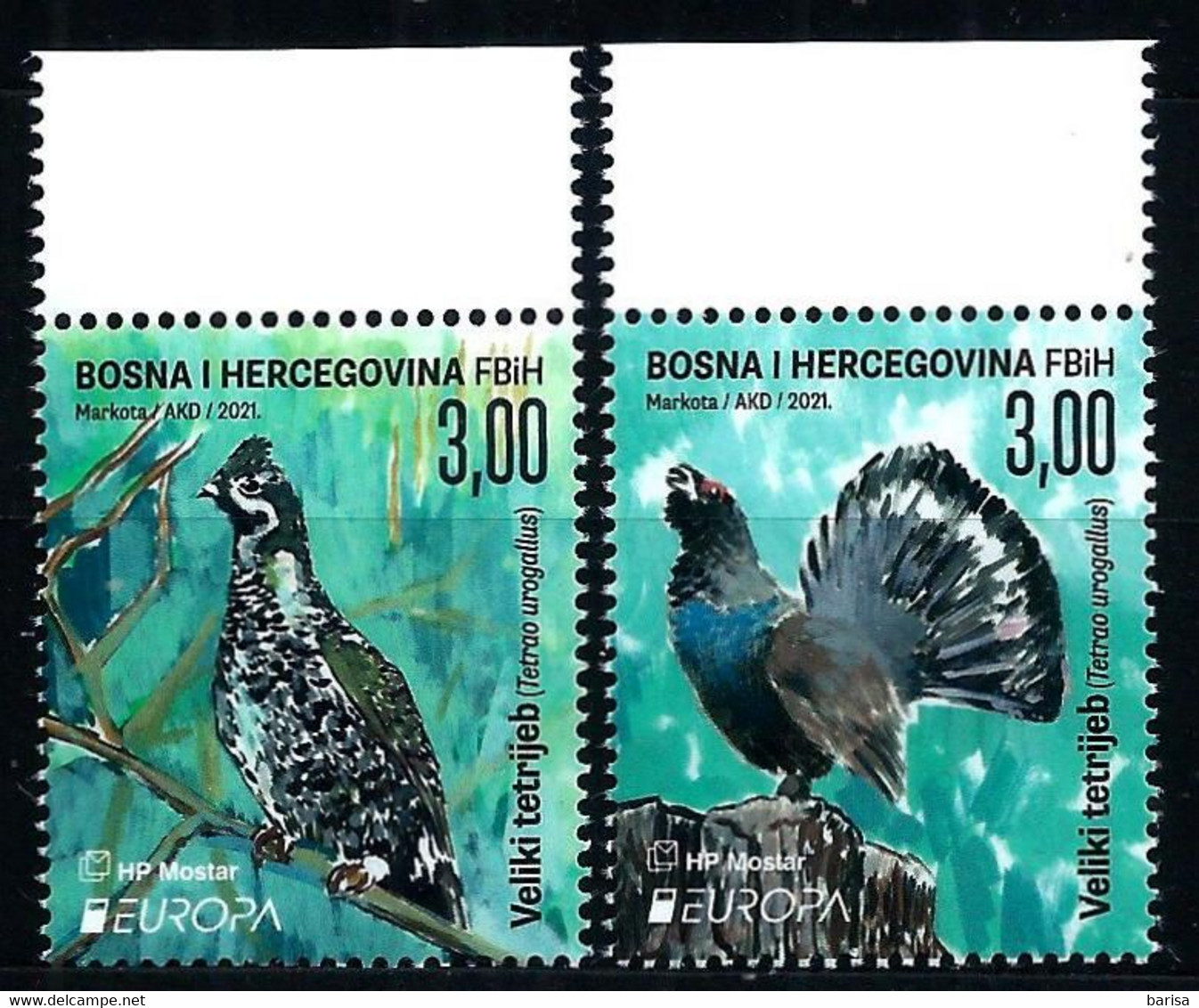 Bosnia And Herzegovina (Mostar) 2021: Europa - Endangered National Wildlife (**) MNH - 2021