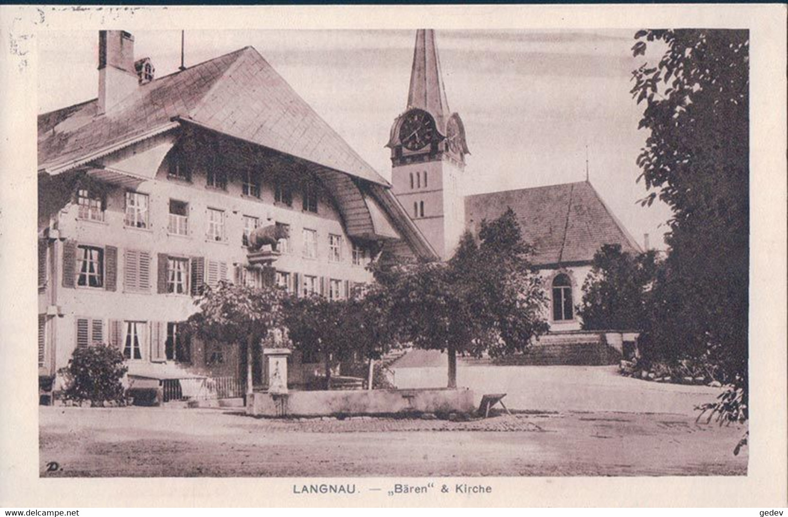 Langnau BE, Bären Und Kirche (5.5.27) - Langnau Im Emmental